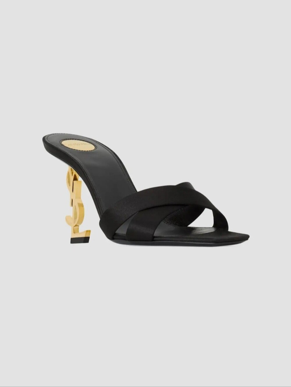 YSL - Saint Laurent Opyum Mules in Satin Crepe - Black